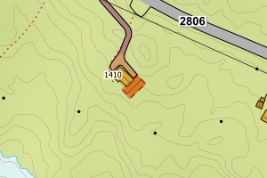 Kartbilde fra WMS-tjeneste av avviket