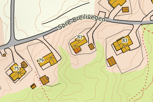 Kartbilde fra WMS-tjeneste av avviket