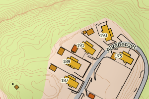 Kartbilde fra WMS-tjeneste av avviket