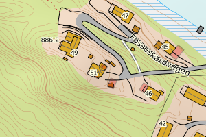 Kartbilde fra WMS-tjeneste av avviket