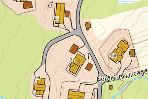 Kartbilde fra WMS-tjeneste av avviket