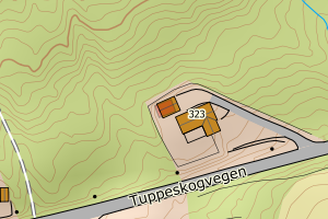Kartbilde fra WMS-tjeneste av avviket