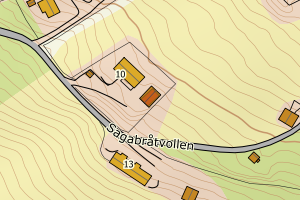 Kartbilde fra WMS-tjeneste av avviket