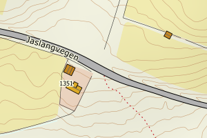 Kartbilde fra WMS-tjeneste av avviket