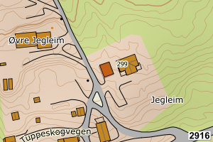 Kartbilde fra WMS-tjeneste av avviket