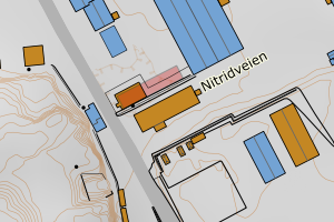 Kartbilde fra WMS-tjeneste av avviket