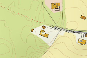 Kartbilde fra WMS-tjeneste av avviket