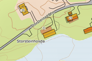 Kartbilde fra WMS-tjeneste av avviket