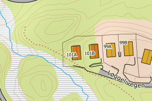 Kartbilde fra WMS-tjeneste av avviket