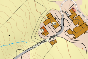 Kartbilde fra WMS-tjeneste av avviket