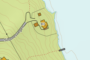 Kartbilde fra WMS-tjeneste av avviket