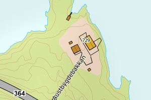 Kartbilde fra WMS-tjeneste av avviket