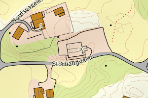 Kartbilde fra WMS-tjeneste av avviket