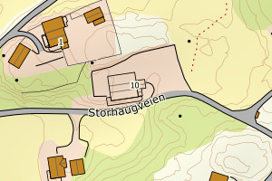 Kartbilde fra WMS-tjeneste av avviket