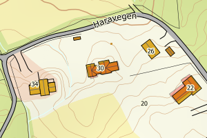 Kartbilde fra WMS-tjeneste av avviket