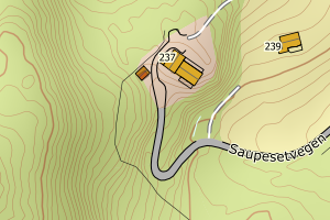 Kartbilde fra WMS-tjeneste av avviket