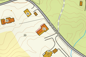 Kartbilde fra WMS-tjeneste av avviket