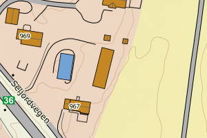 Kartbilde fra WMS-tjeneste av avviket