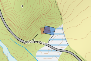 Kartbilde fra WMS-tjeneste av avviket