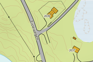 Kartbilde fra WMS-tjeneste av avviket