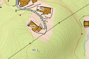 Kartbilde fra WMS-tjeneste av avviket