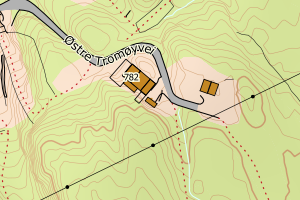 Kartbilde fra WMS-tjeneste av avviket
