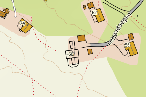 Kartbilde fra WMS-tjeneste av avviket