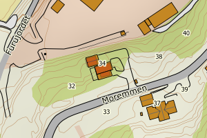 Kartbilde fra WMS-tjeneste av avviket