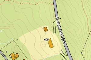 Kartbilde fra WMS-tjeneste av avviket