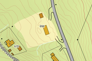 Kartbilde fra WMS-tjeneste av avviket