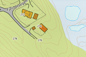 Kartbilde fra WMS-tjeneste av avviket
