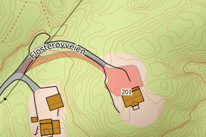Kartbilde fra WMS-tjeneste av avviket