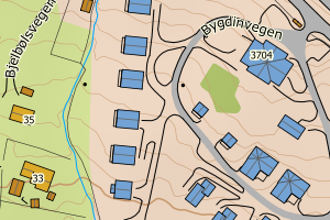 Kartbilde fra WMS-tjeneste av avviket