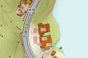 Kartbilde fra WMS-tjeneste av avviket