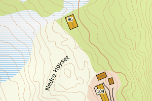 Kartbilde fra WMS-tjeneste av avviket