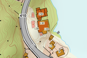 Kartbilde fra WMS-tjeneste av avviket