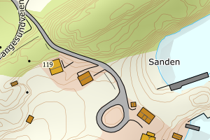 Kartbilde fra WMS-tjeneste av avviket