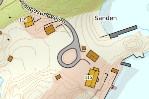 Kartbilde fra WMS-tjeneste av avviket