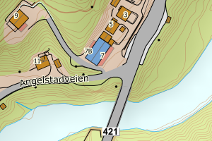Kartbilde fra WMS-tjeneste av avviket