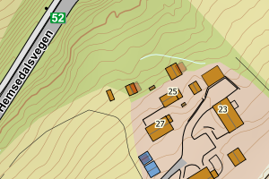 Kartbilde fra WMS-tjeneste av avviket