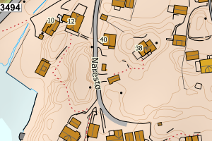 Kartbilde fra WMS-tjeneste av avviket