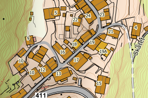 Kartbilde fra WMS-tjeneste av avviket