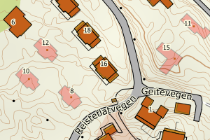 Kartbilde fra WMS-tjeneste av avviket