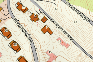 Kartbilde fra WMS-tjeneste av avviket