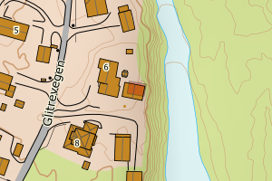 Kartbilde fra WMS-tjeneste av avviket