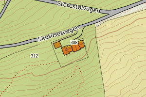 Kartbilde fra WMS-tjeneste av avviket