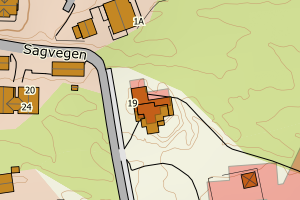 Kartbilde fra WMS-tjeneste av avviket