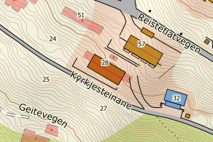 Kartbilde fra WMS-tjeneste av avviket