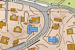 Kartbilde fra WMS-tjeneste av avviket