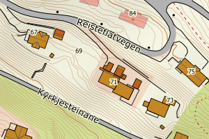 Kartbilde fra WMS-tjeneste av avviket
